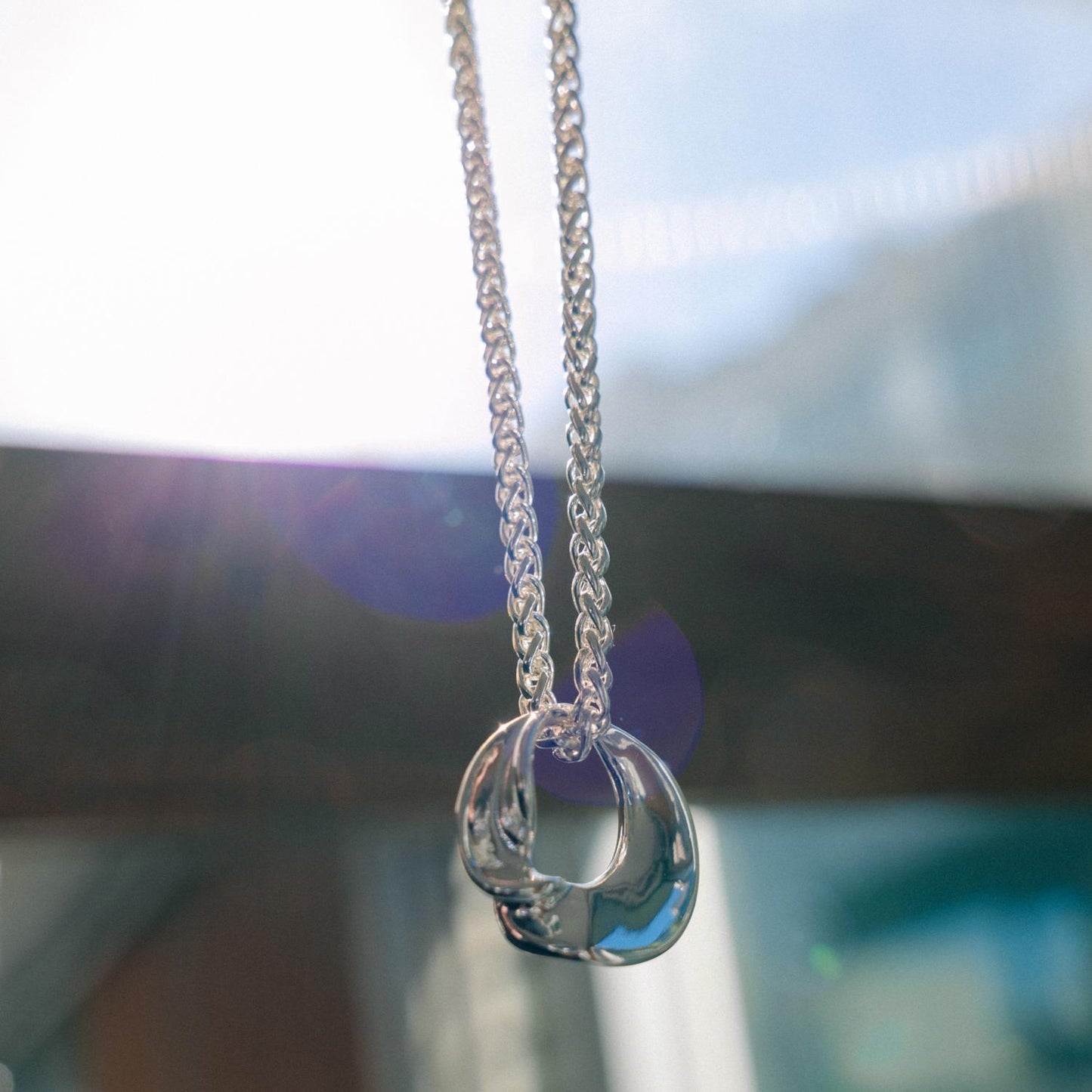 Asymmetry twist ring Necklace