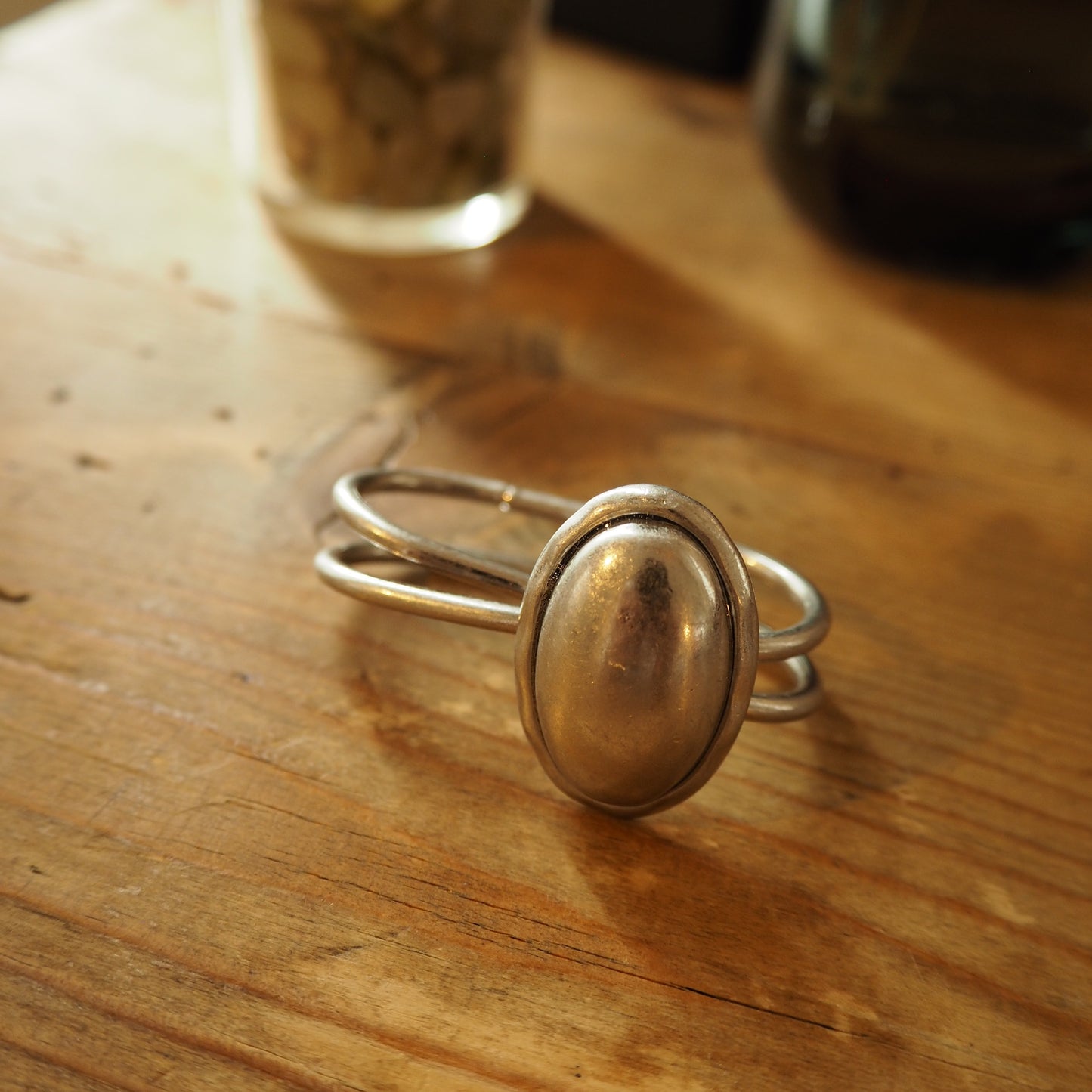 Double line Oval Ring