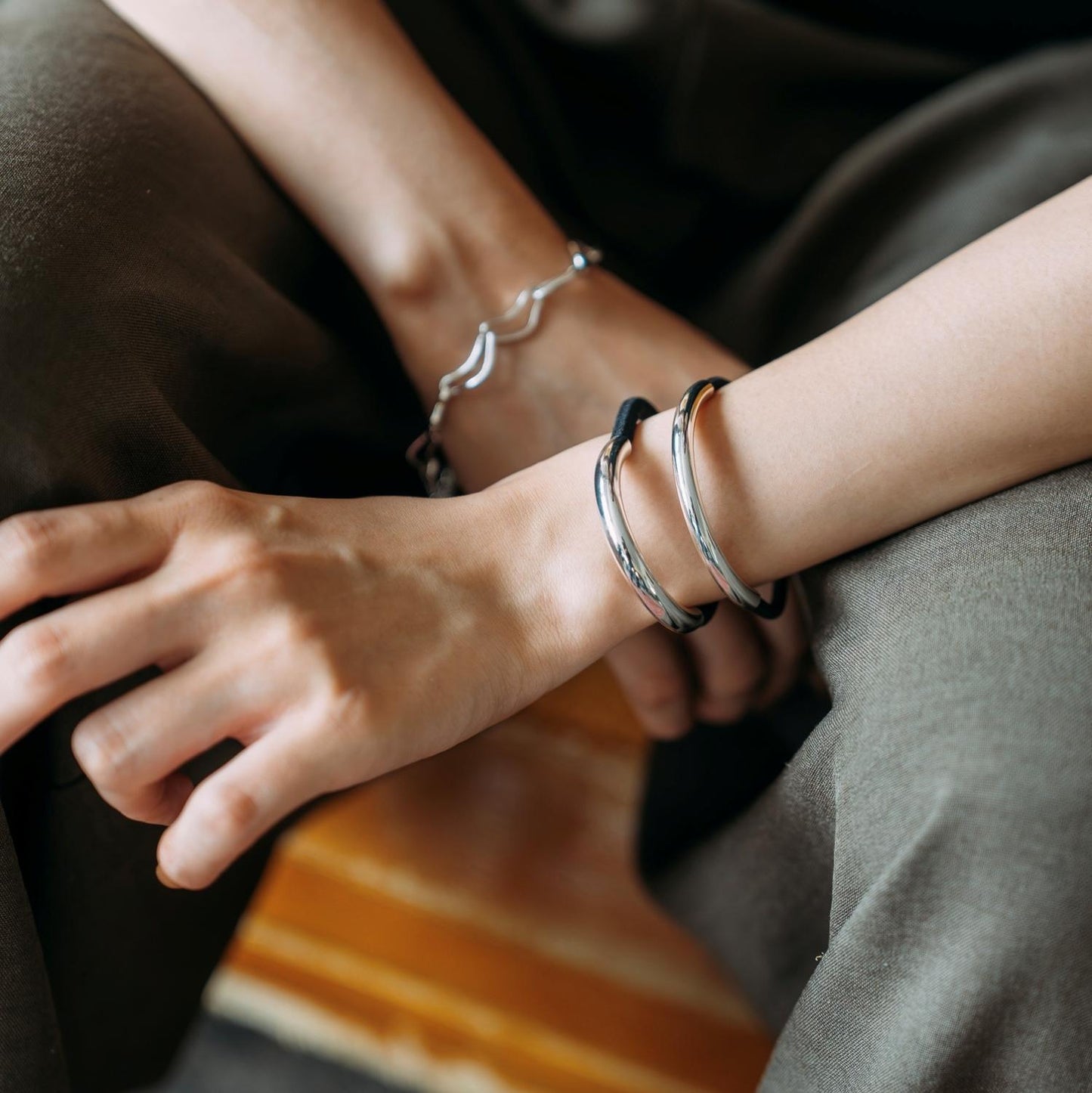 Metal Tube Hair Tie 2pcs SET