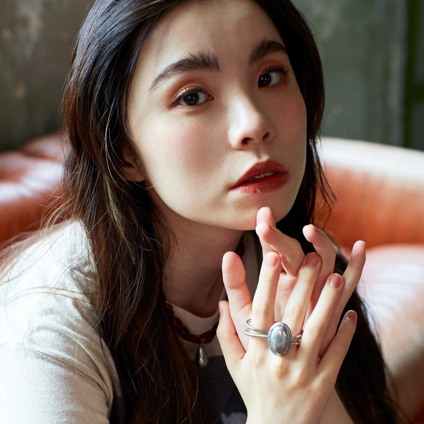 Double line Oval Ring
