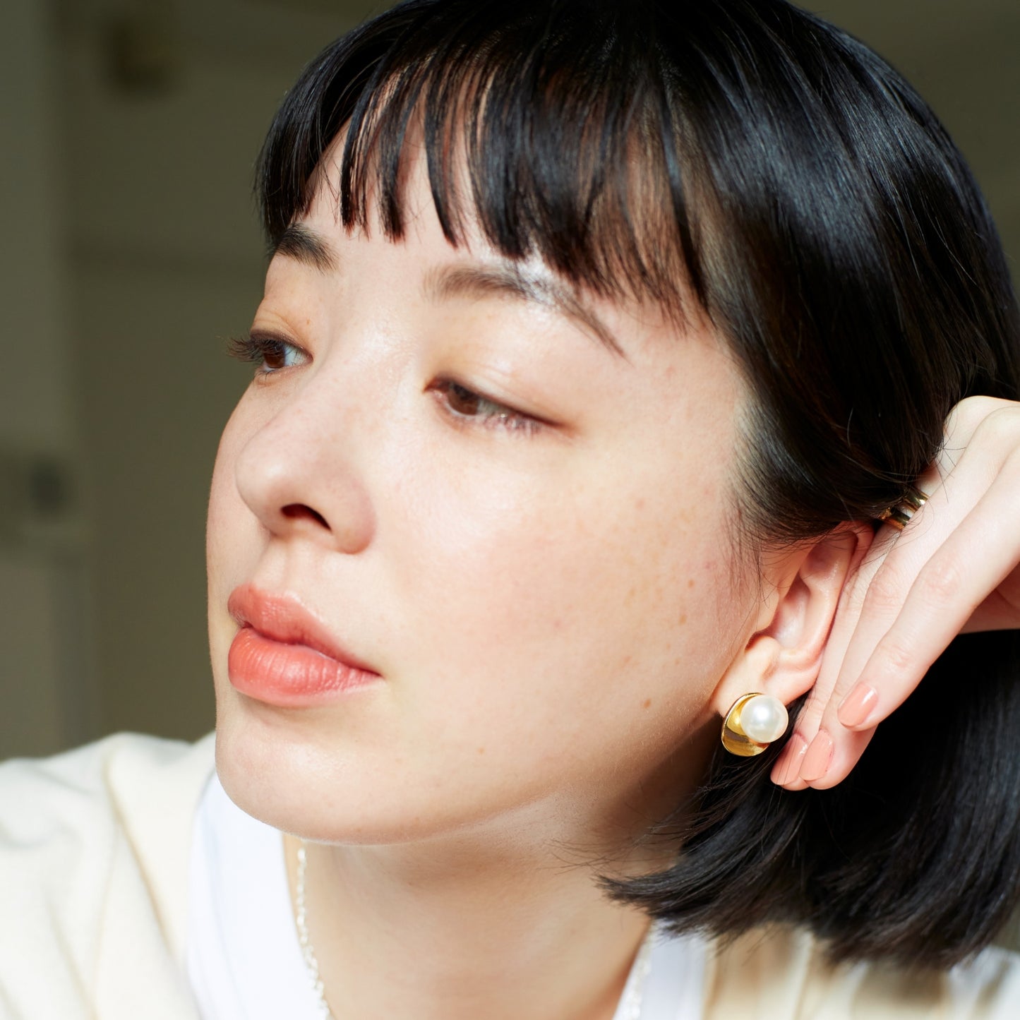 Big pearl Simple Pierce
