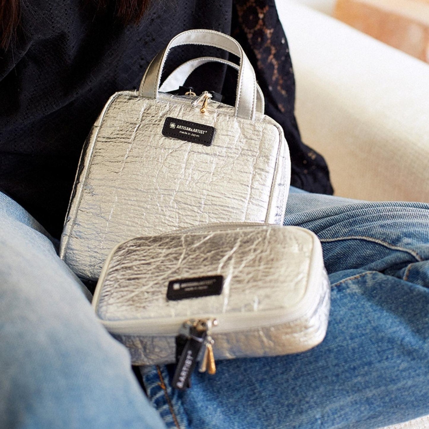 ARTISAN&ARTIST× Nothing And Others × etulタテ型収納のスクエアポーチ