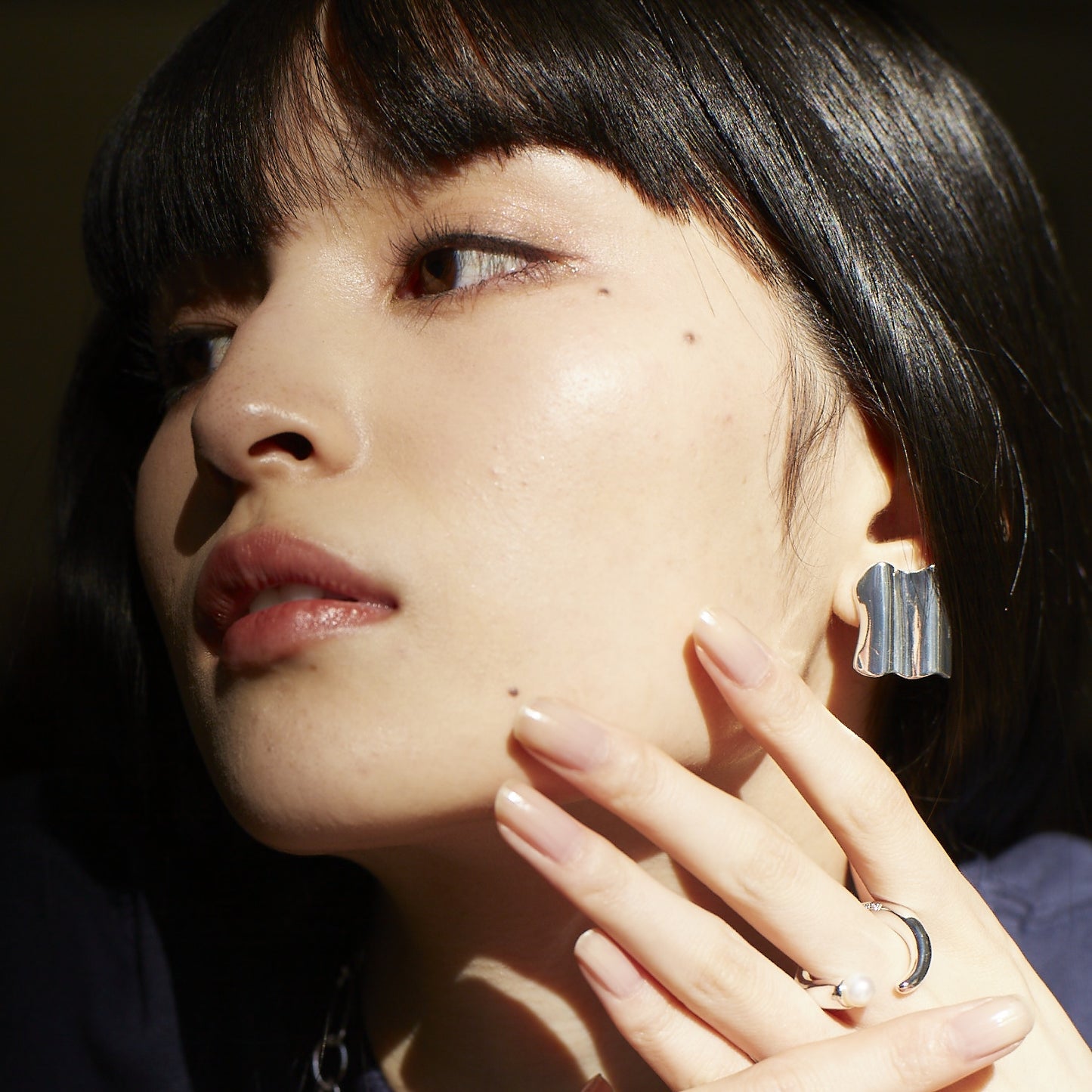 wave square earrings