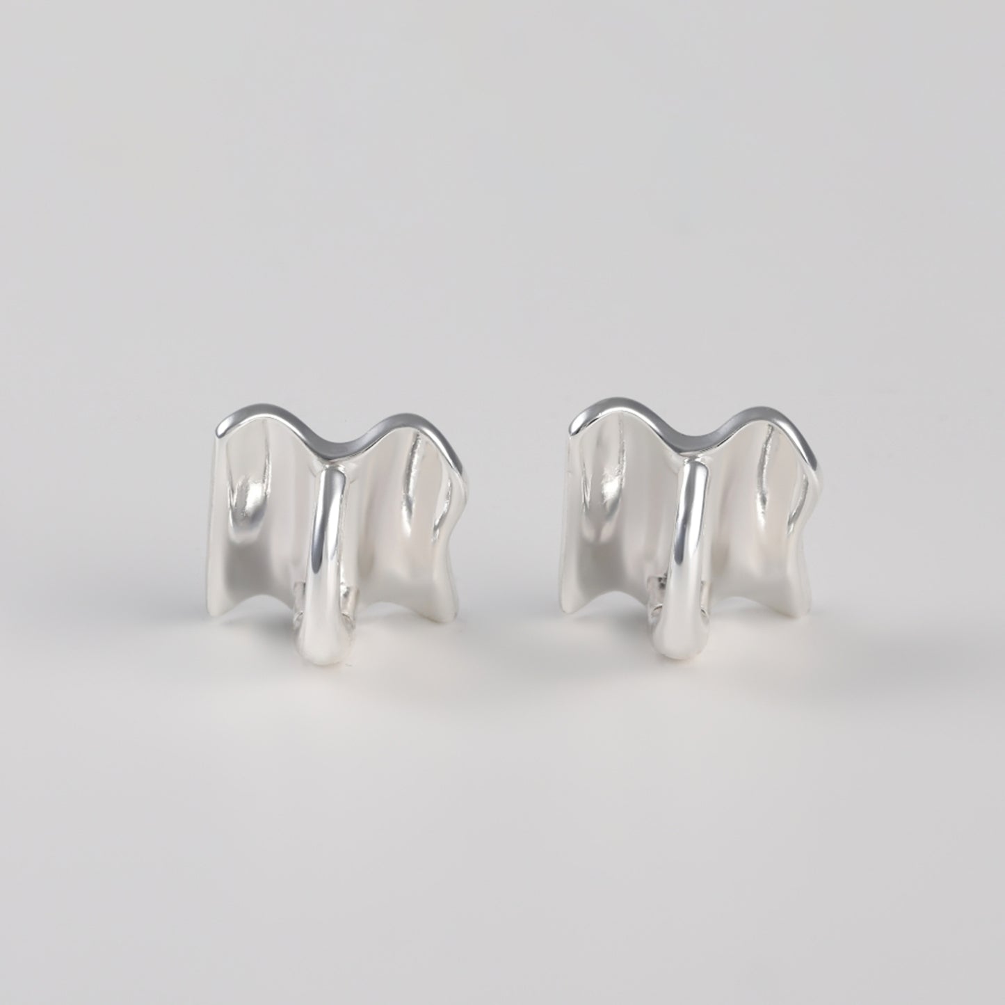 wave square earrings