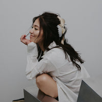 Heart Cutout Bicolor Hair Clip With Charm