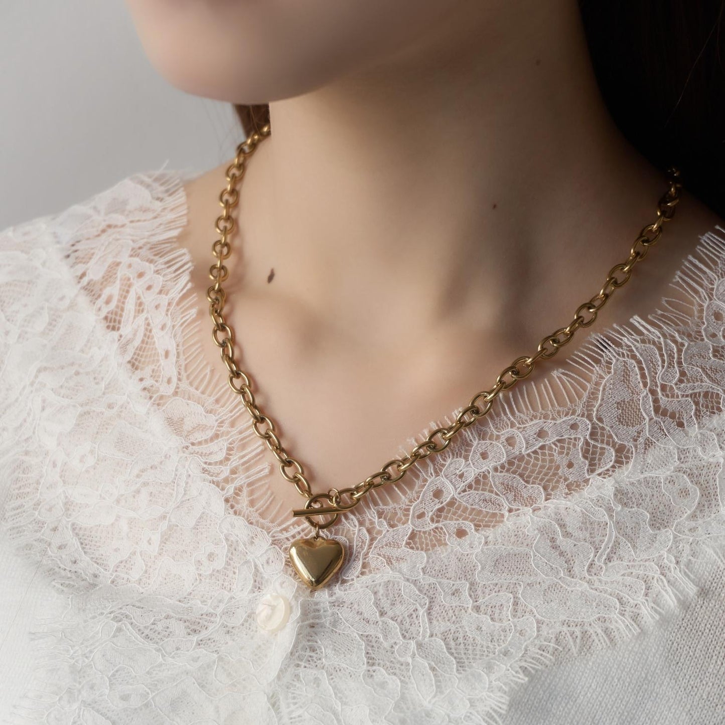 
                  
                    ハートボリュームチェーンネックレス【AKB48 千葉恵里さん着用】
                  
                