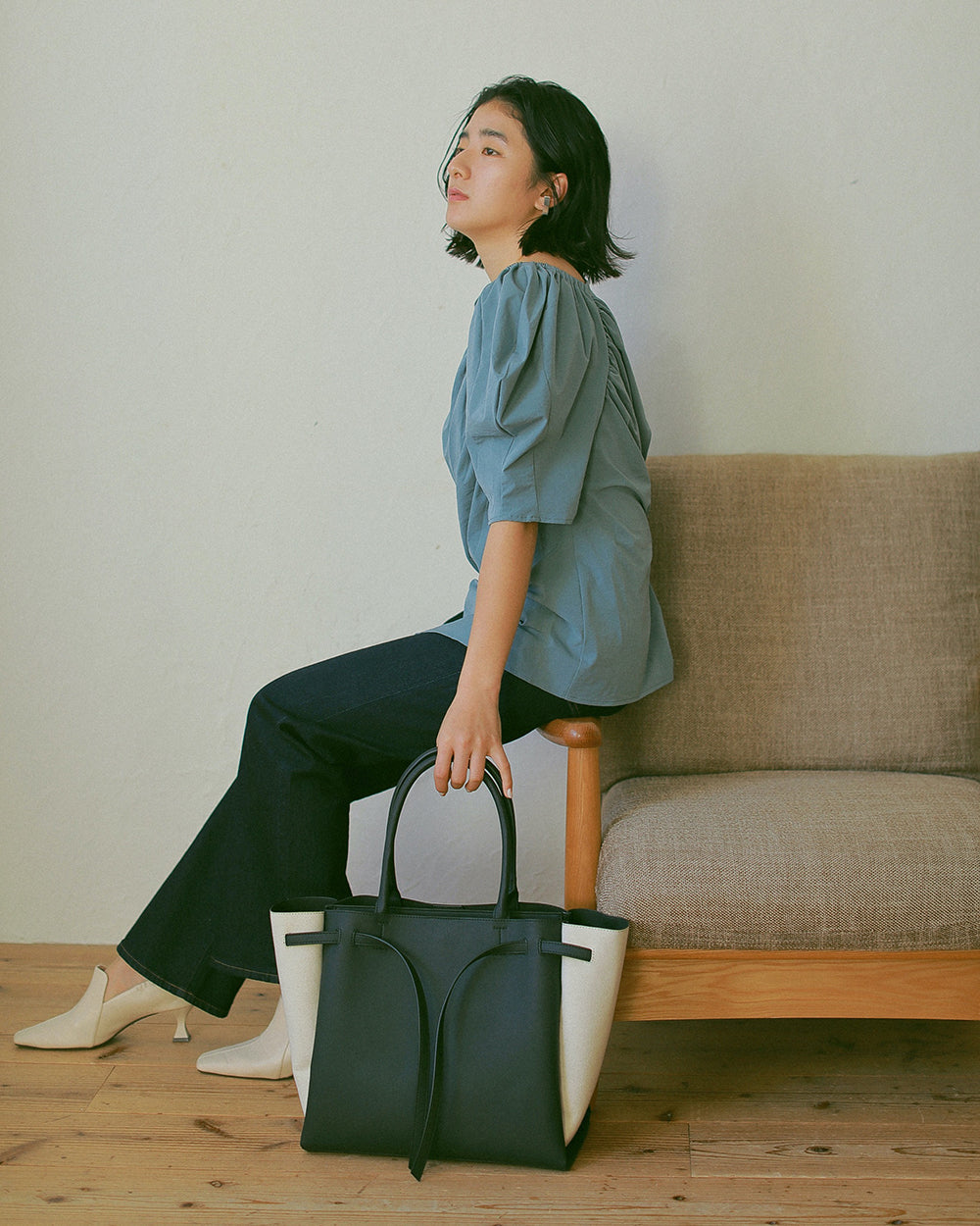 GRIM AIR×RECYCLED CANVAS front belt tote (L) – Donnaruma